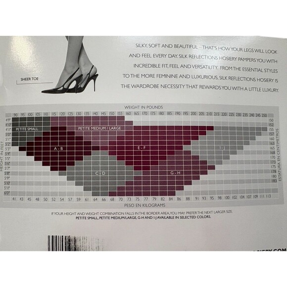 Hanes Silk Reflections Women's Silky Sheer Control Top Pantyhose Barely Black EF - Picture 4 of 7